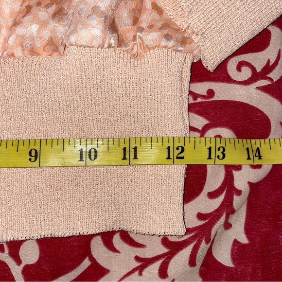 VTG Castleberry Pastel Peach Collared Blouse with Pleated Skirt Set - Picture 9 of 16